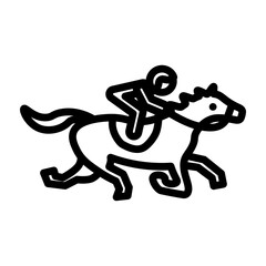Horse Racing Vector Line Icon Design