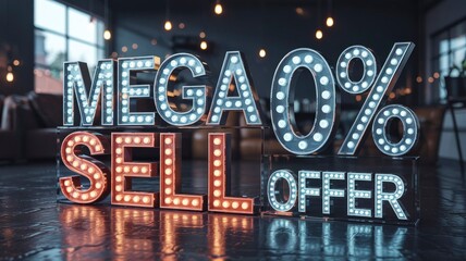 Mega 0% Sell Offer - Illuminated Signboard Advertisement
