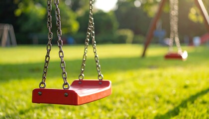 Empty swings in a park