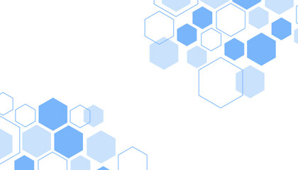 Abstract blue hexagon shape for frame illustration design