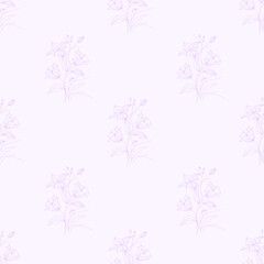pink floral seamless pattern. Bells flowers
