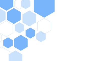 Abstract blue hexagon shape for frame illustration design
