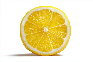 product photo of a slice o lemon, isolated on a white background, sharp image