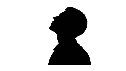 Silhouette of A Man Contemplating the Skies: A silhouette of a man gazing upwards, lost in thought, hints at contemplation, hope, and the boundless expanse of the sky. 