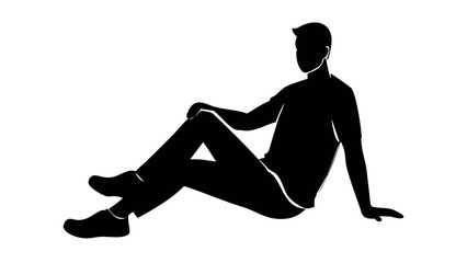 Serene contemplation: A silhouette captures a man in peaceful contemplation, embracing a moment of quiet solitude and introspection.