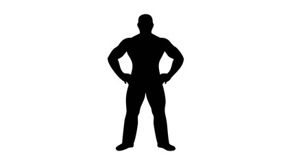 Silhouette of Determination: A strong, muscular figure stands tall, exuding confidence and resilience. The stark contrast of the silhouette against the background underscores themes of strength.