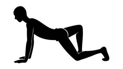 Yoga Pose: A serene individual gracefully demonstrates the art of yoga through an artful silhouette, embodying the essence of mindfulness and physical well-being.