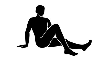 Resting Silhouette: An artful silhouette of a relaxed figure seated in a contemplative pose