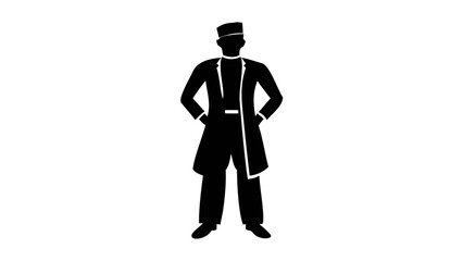 Silhouette of A Man in Formal Attire: A minimalist silhouette of a man in formal attire, showcasing a timeless elegance and professional demeanor.