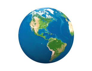 Fototapeta premium The global view of our planet, showcasing the Americas and the intricate patterns of land and sea.