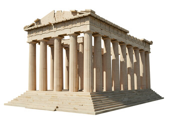 Obraz premium Ancient Greek Temple Ruins Architectural Model of Classical Design