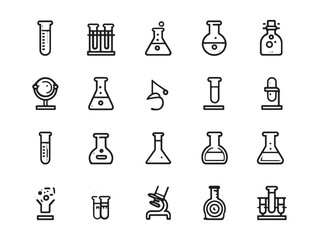 Line Art Icon of Test Tube