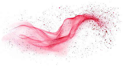 Red and pink color powder splash, isolated on a transparent background. 