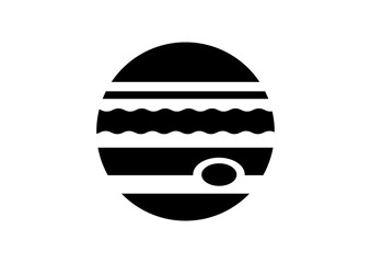 Black Jupiter Planet Icon for Space Science and Graphic Art Resources © MetaPixel Studio