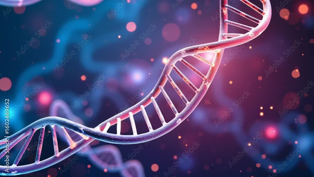 Poster exploring dna structure double helix as genetic material in molecular biology and science with color