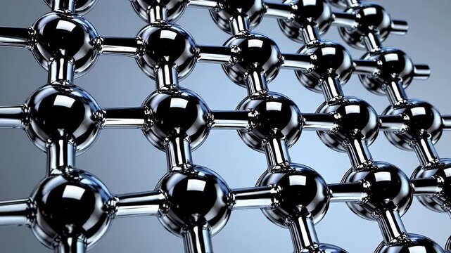 a scientifically precise close up graphene molecular lattice reveals carbon atoms arranged perfect hexagonal structure visualizing strength nanotech innovation stunning 4K animation scientific