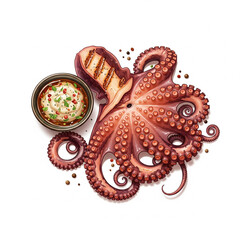 Obraz premium ปลาหมึกย่าง