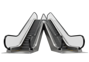 Escalator Pair Modern Architecture Detail