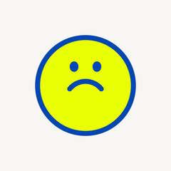 Bright sad face icon vector