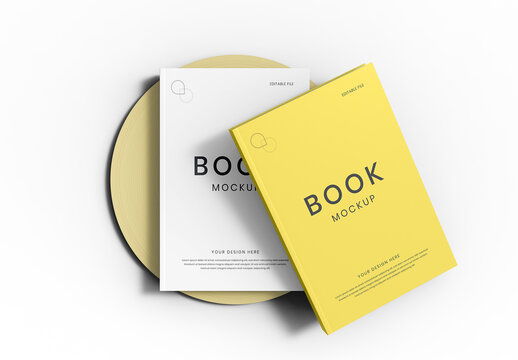 Book Mockup Golden Tray