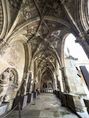 Cloister vault with mural frescoes in Catedral de Leon