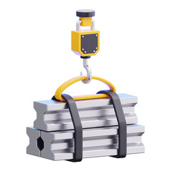 3D Illustration, character of a robotic crane lifting books