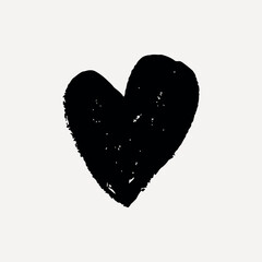 Bold black heart illustration, Valentine's Day vector