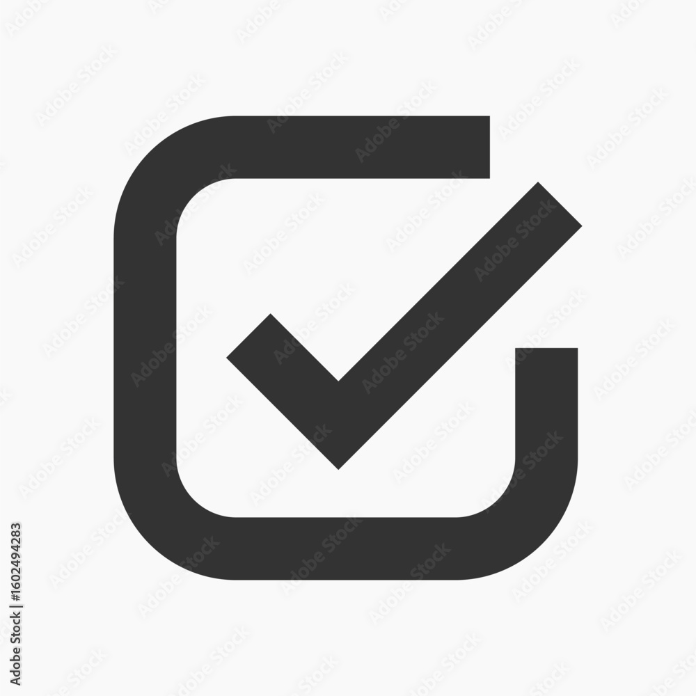 Poster minimal checkmark icon design vector