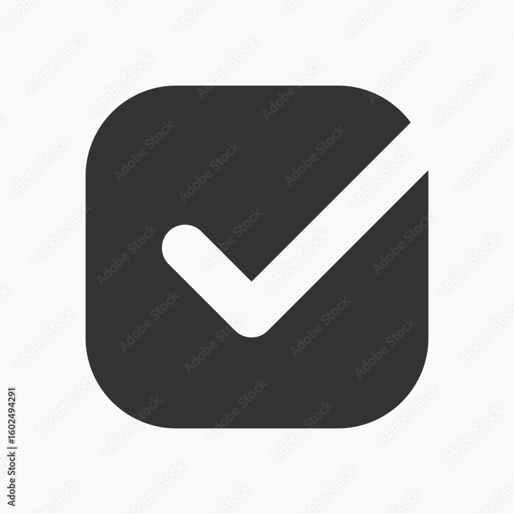 Poster minimal checkmark icon design vector