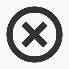 Minimalist black circle cross vector