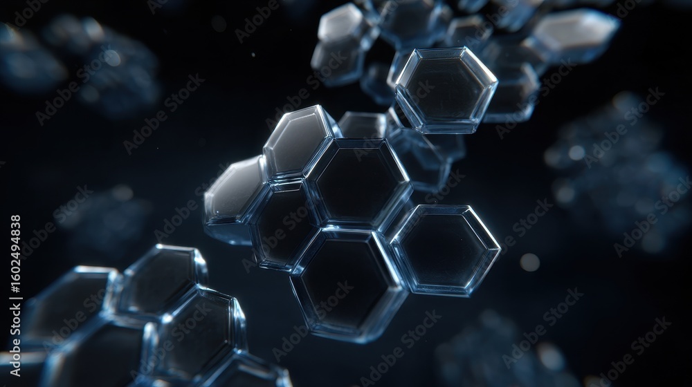 Poster futuristic honeycomb structure with hexagonal cells for technology and design concepts