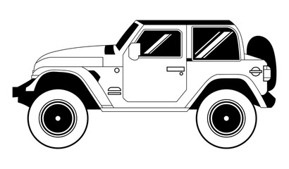 Black car lines, hiking car, travel car lines