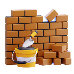 Brick Wall Construction Scene