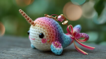 Christmas tree frog and colorful small fish with festive decorations on green and black backgrounds