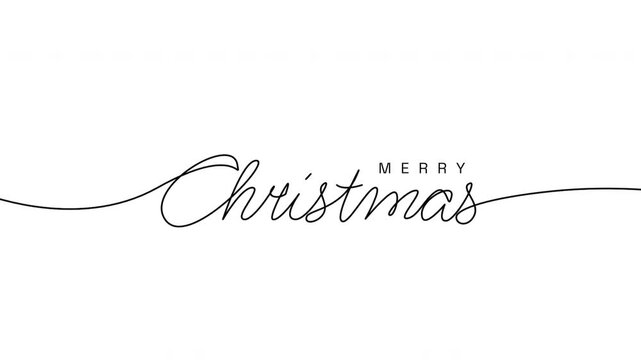 Merry christmas hand lettering text animation