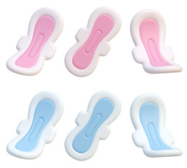 sanitary napkin pad cartoon style 3D graphic