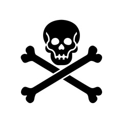 crossbones and skull death flat vector