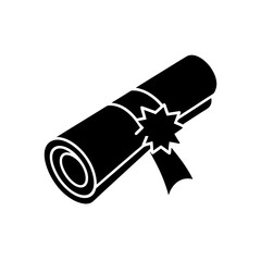 graduation diploma scroll icon vector  