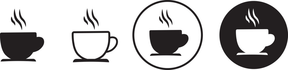 Coffee Mug glyph vactor icon, Minimalist coffee icons, Hot coffee cup icon illustration, black vector mug icon for cafe symbol,

