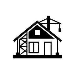 house under construction icon vector  