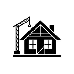 house under construction icon vector  