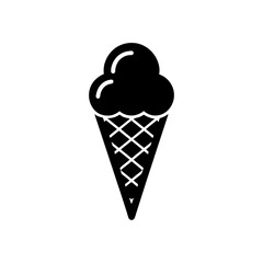 ice cream cone vector icon  
