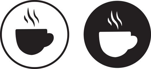 coffee mug icons set, Minimalist coffee icons sign, Hot coffee cup icon illustration, black vector mug icon for cafe design,
