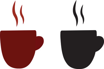 coffee mug icons set, Minimalist coffee icons sign, Hot coffee cup icon illustration, black vector mug icon for cafe design,
