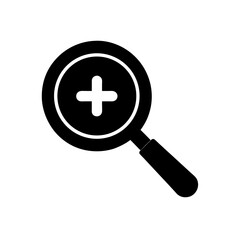 Obraz premium magnifying glass with plus symbol vector icon 