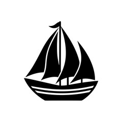 sailboat icon vector  