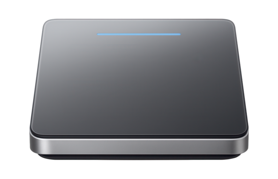 Wireless touchpad with a glass surface and multi-finger gesture support for desktop navigation