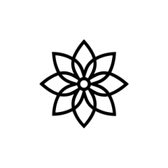 thin line flower logo vector icon