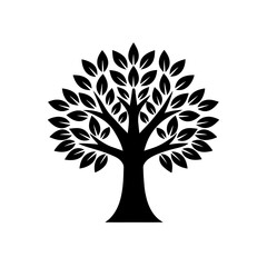 Obraz premium tree with green leaves vector icon