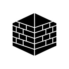 wall brick icon vector  